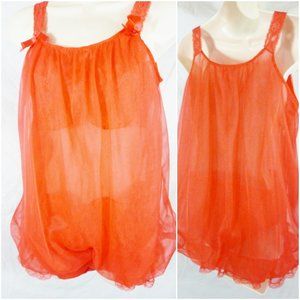 Vtg Texsheen dbl Chiffon small 2 pc set Lace Incer